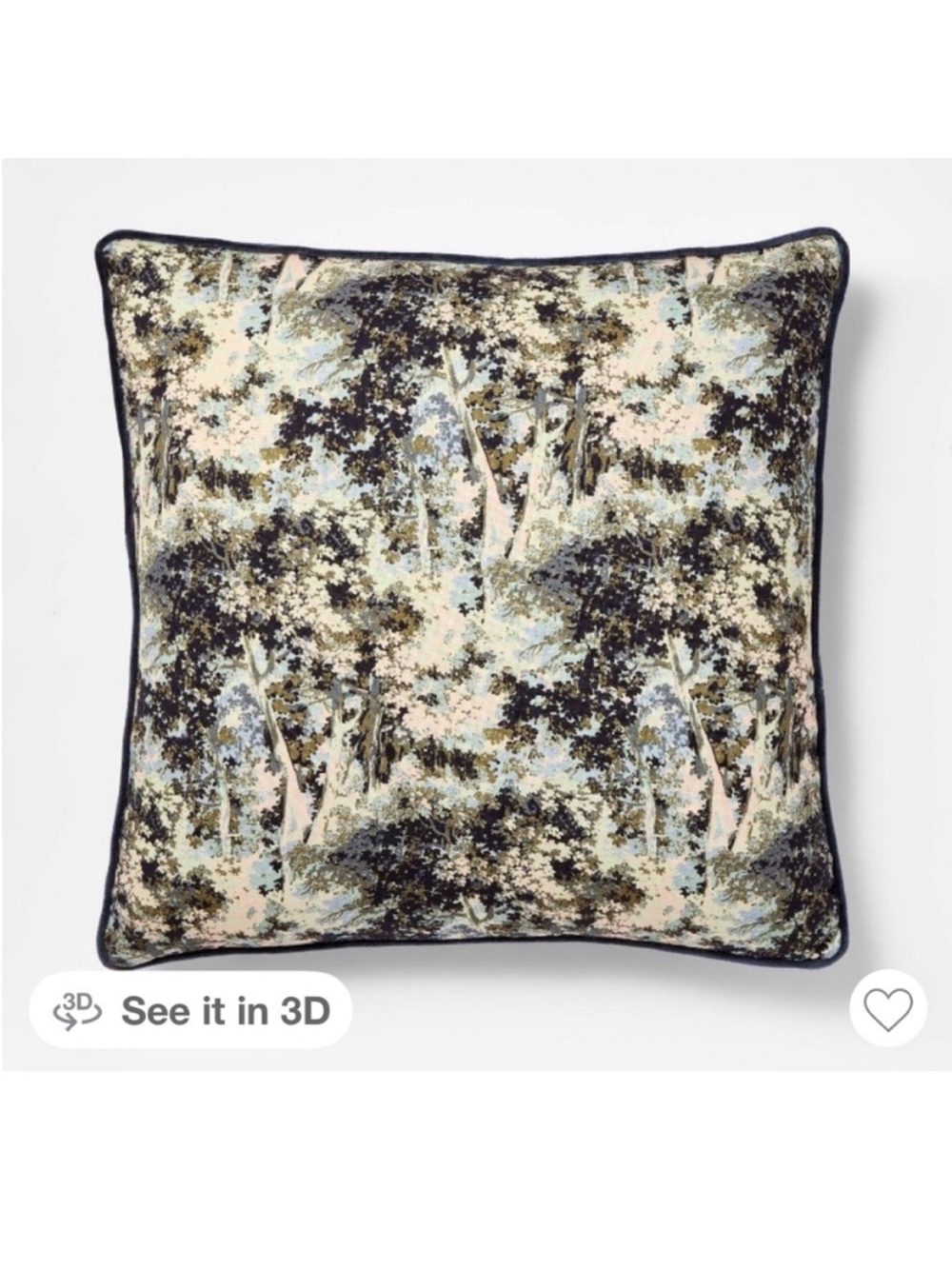 Studio McGee Tree Abstract Gusset Navy 24” x 24” Accent Pillow